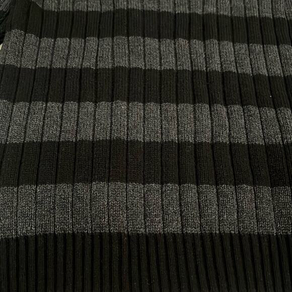 XG Premium Knit Sweater Boys XL 18-20 1/4 Zip Mock Neck Black Grey Striped - Picture 5 of 5